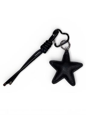 Black Star Faux Leather Keychain/ Bag Charm Tassel